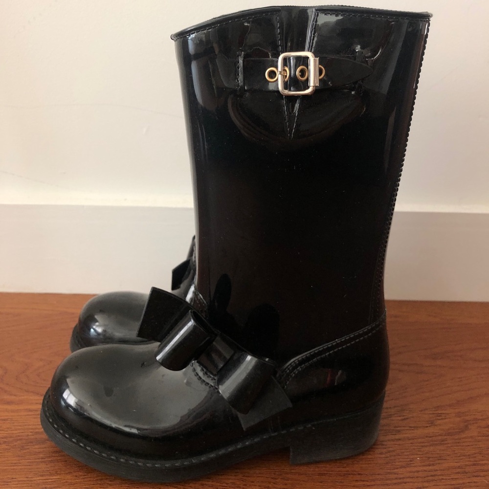 Red Valentino bow rain boots